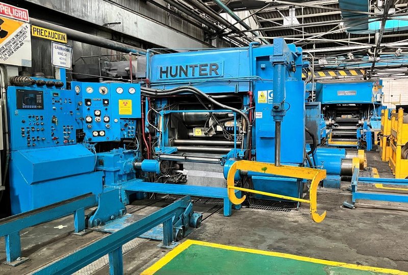 9 ” (228 mm) X 22” (559 mm) X 40” (1016 mm) HUNTER 4 HIGH ROLLING MILL (14533)