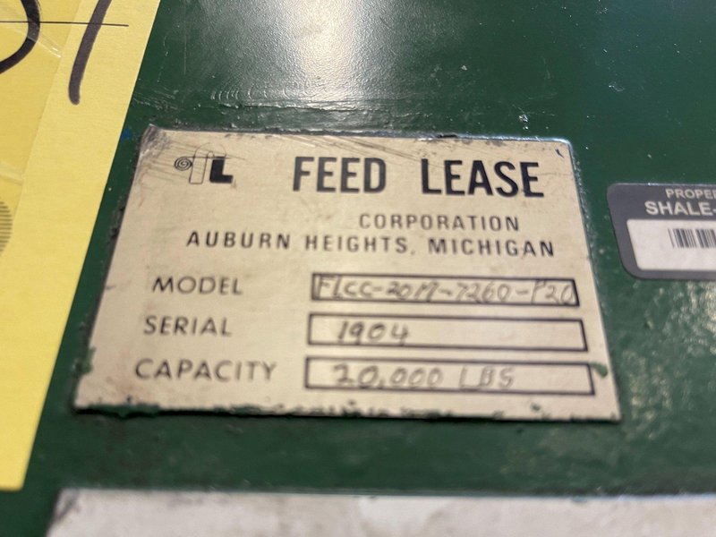 20,000 lbs x 72" Feed Lease Combination Coil Cradle Straightener - Coil Feed Equipment