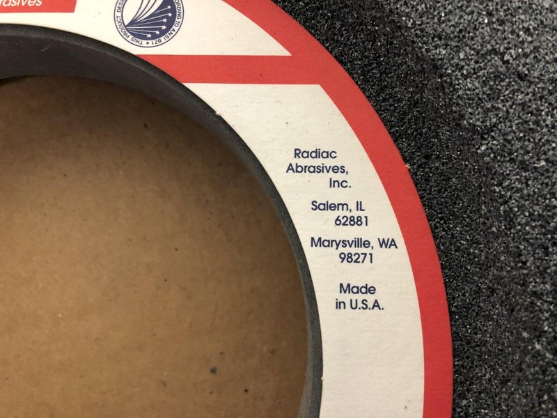 14" x 2" x 5" RADIAC ABRASIVES GRINDING WHEEL: STOCK #14562