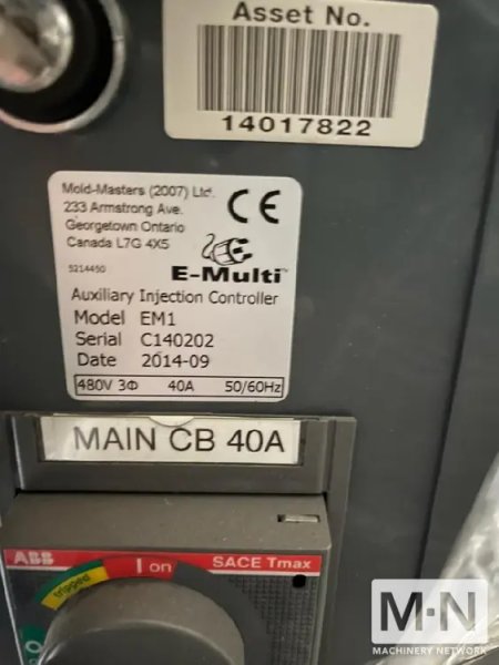 14 MM MOLD MASTERS MODEL E-MULTI EM1-15 INJECTION UNIT MFG 2014