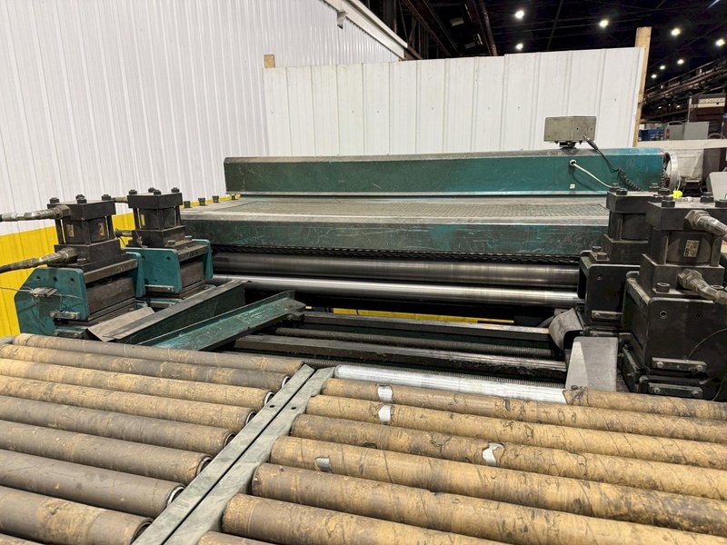 60" x 16 GAUGE IOWA PRECISION MODEL #GAF60-6 COIL SLEAR (SLITTING &amp; CUT-TO-LENGTH) LINE, WITH UNCOILERS &amp; SIDE PUNCHING / NOTCHING: YOBRO #24552