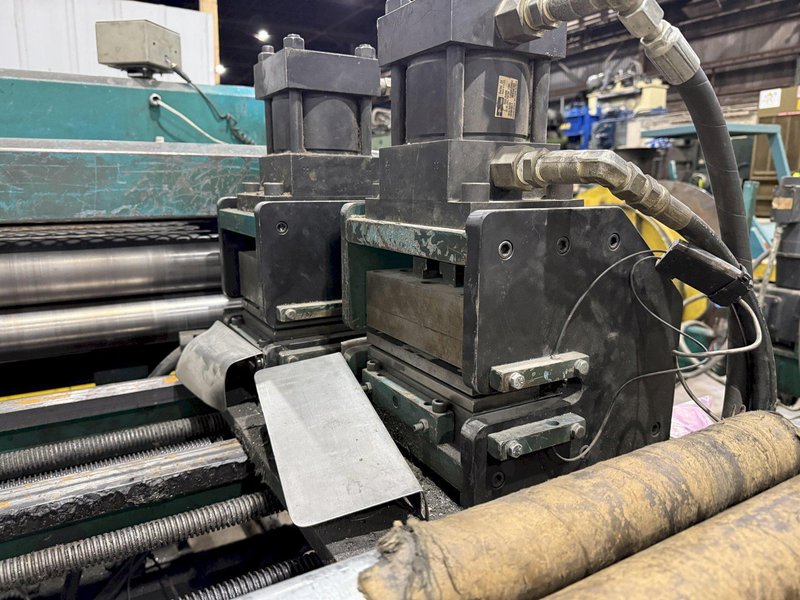 60" x 16 GAUGE IOWA PRECISION MODEL #GAF60-6 COIL SLEAR (SLITTING &amp; CUT-TO-LENGTH) LINE, WITH UNCOILERS &amp; SIDE PUNCHING / NOTCHING: YOBRO #24552