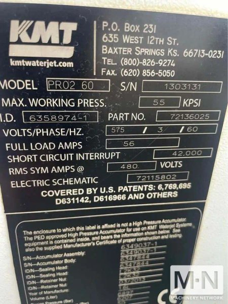 6' X 12' MULTICAM SERIES 3000 WATERJET