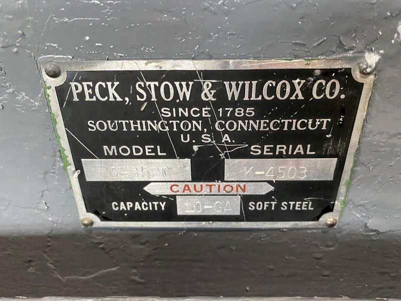 52" X 10 GA PEXTO G352C MECHANICAL SHEAR. STOCK #0315522