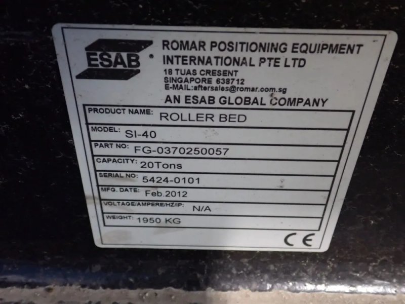 Esab 20 Tons Roller Bed  - Si-40