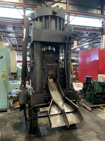 5" AMD MODEL #530-2230 AUTOMATIC HYDRAULIC BAR &amp; BILLIT SHEAR WITH 20' AUTO FEED STOCK #3051