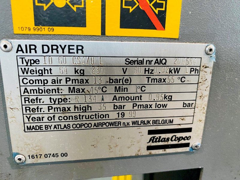 25 HP ATLAS-COPCO GA-18 ROTARY SCREW AIR COMPRESSOR. STOCK # 0633521