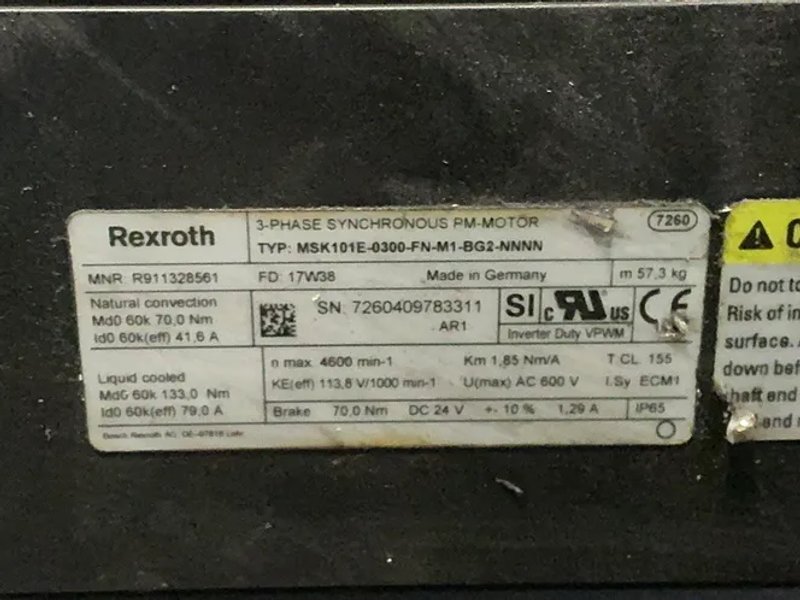 Rexroth 4600rpm Servo Motor - R911328561