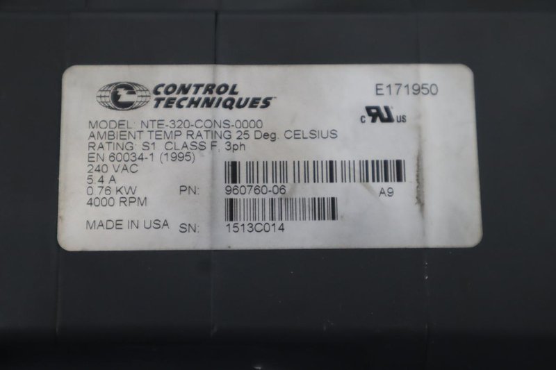 Control Techniques | Parker Hannifin Servo Motor and Gear Head- Auction Item