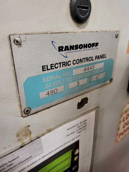 1 - PREOWNED RANSOHOFF STAINLESS STEEL PARTS WASHER, S/N: 4445