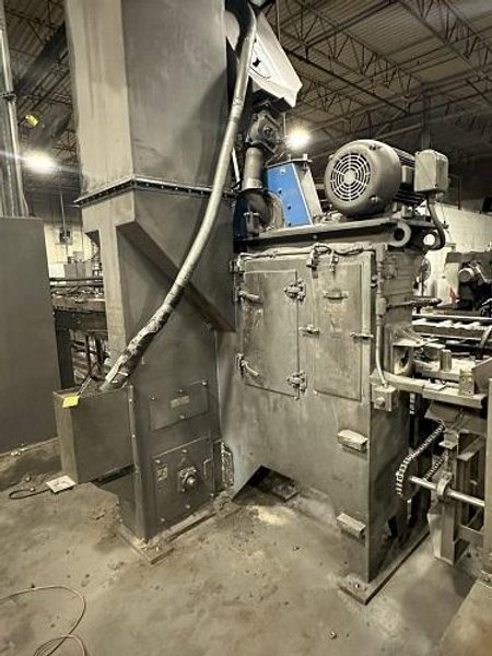 6" X (2) 15 HP WHEEL WHEELABRATOR "SKEW ROLL PIPE &amp; BAR" SHOT BLAST BLASTER SYSTEM