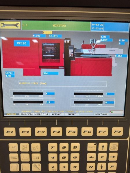 Negri Bossi VE320 All-Electric Injection Molding Machine, 2010 – 70 mm Screw, CANbus Control