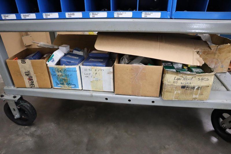 Portable Hardware Shelving with Fasteners and Hardware- Auction Item