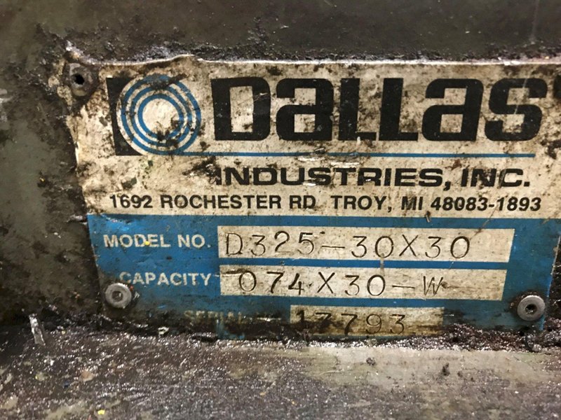 30" W. x 30" Str x .074", DALLAS, No. D325-30-30LH, Air Feed with Straightener