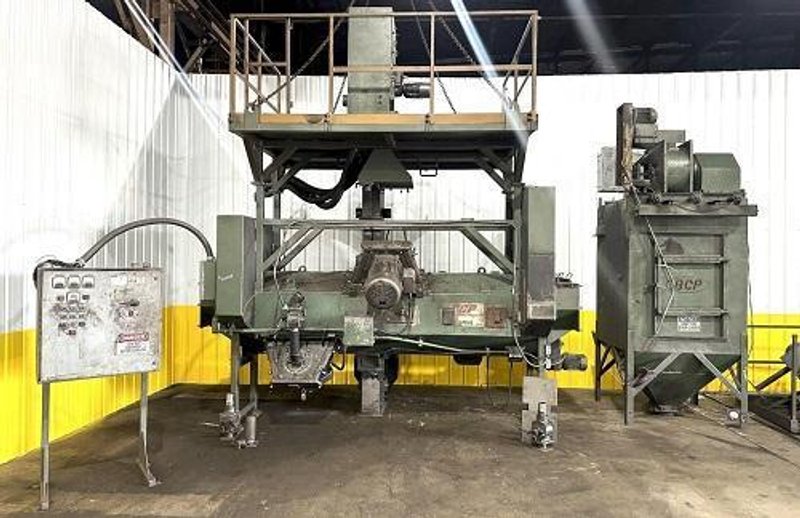 BCP MDL #A4-7620 3-WHEEL PASS THROUGH BLAST MACHINE, RECLAIM &amp; DUST COLLECTOR