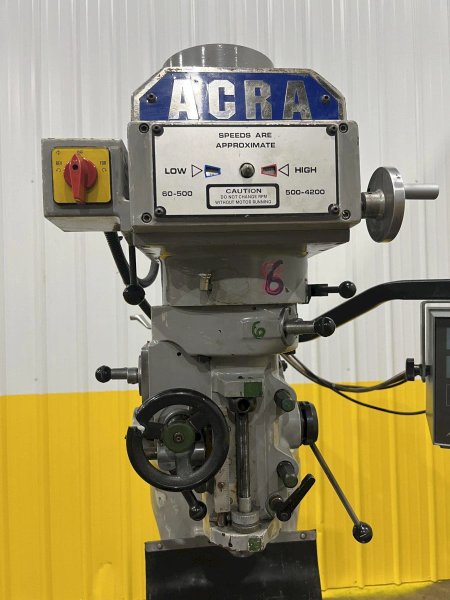 2 HP ACRA MODEL #AM-2V VERTICAL KNEE MILL: STOCK # 4141