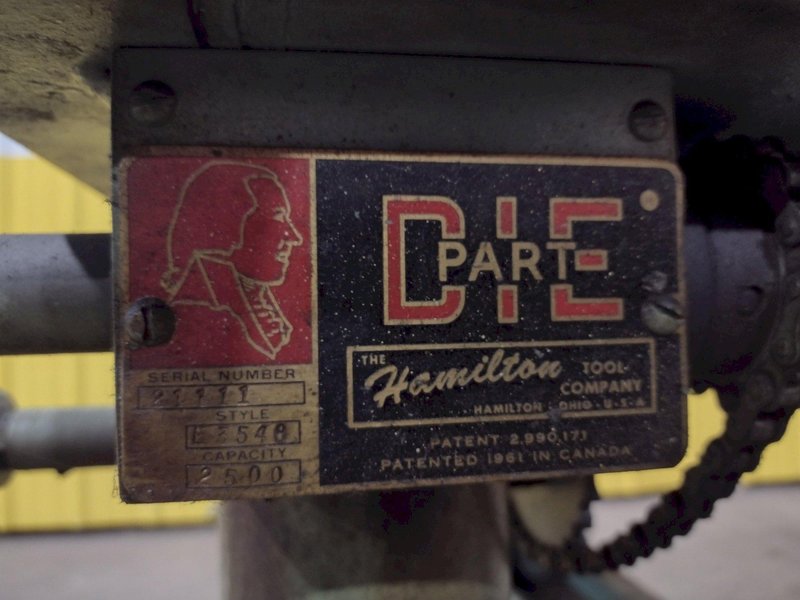 2500 LB X 25" X 31" HAMILTON MODEL #E3548 PORTABLE DIE SEPERATOR: STOCK #19412