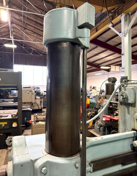 4' x 9" Morris Radial Drill, 4 MT, 5 HP, Box Tbl., Nice, Low Price