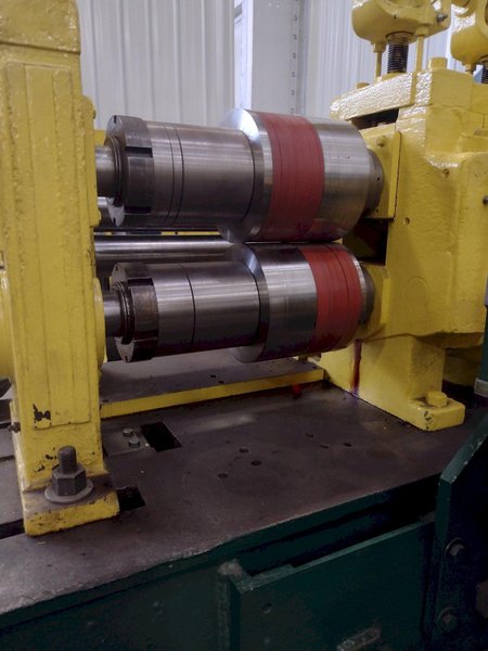 12" WIDE TORRINGTON 4" ARBOR PULL-THROUGH SLITTING LINE: STOCK #16504