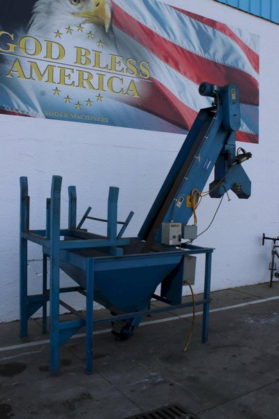8" WIDE DAVIS INCLINED CHIP CONVEYOR: STOCK #76349