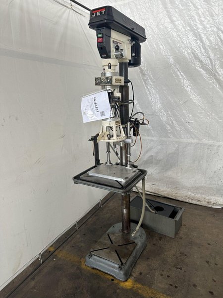 16" JET JDP-17MF DRILL PRESS EQUIPPED WITH PROCURNIER #3 TAPPING ATTACHMENT. STOCK # 0954523