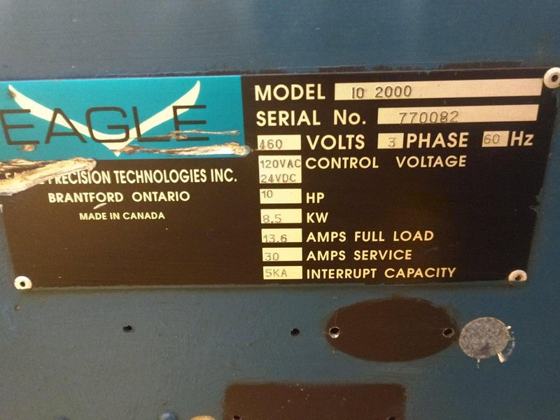 3" EAGLE MODEL #IO 2000 I/O HYDRAULIC  END FORMING MACHINE: STOCK #14108