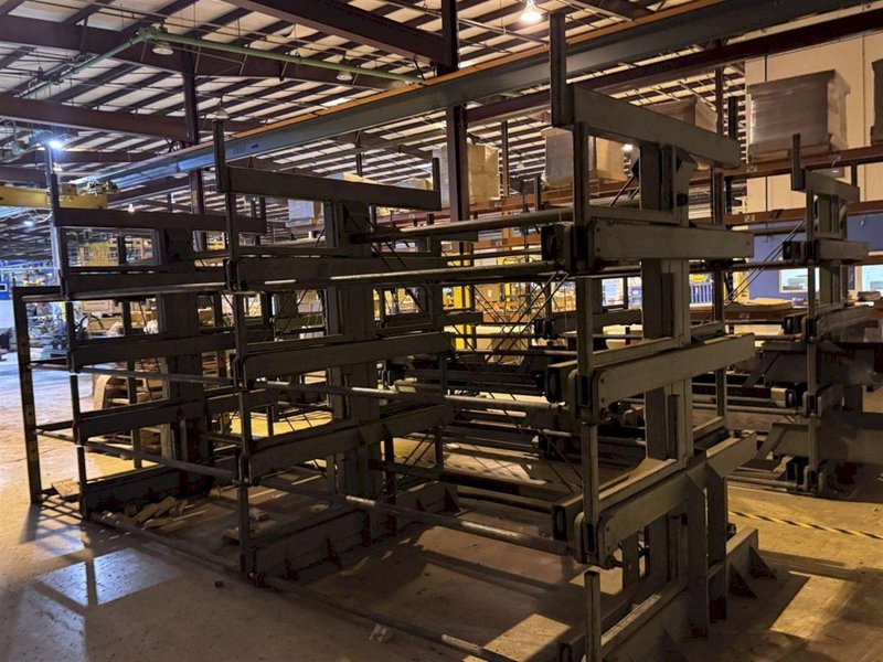 STEEL STORAGE SYSTEM 4T-3G-30X12R-20' RETRACTABLE ARM STOCK RACK. STOCK # 1109925