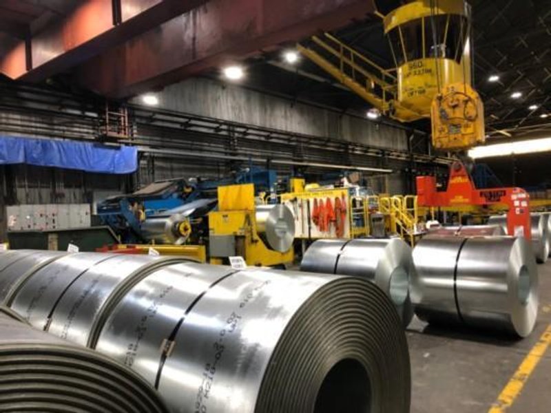 60" X .187" X 40,000# BRANER TURRET SLITTING LINE w/ 72" X 10K STAMCO PACKAGING LINE