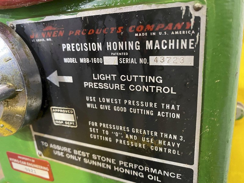 SUNNEN PRECISION MODEL #MBB-1600 HORIZONTAL HONE: STOCK #14271