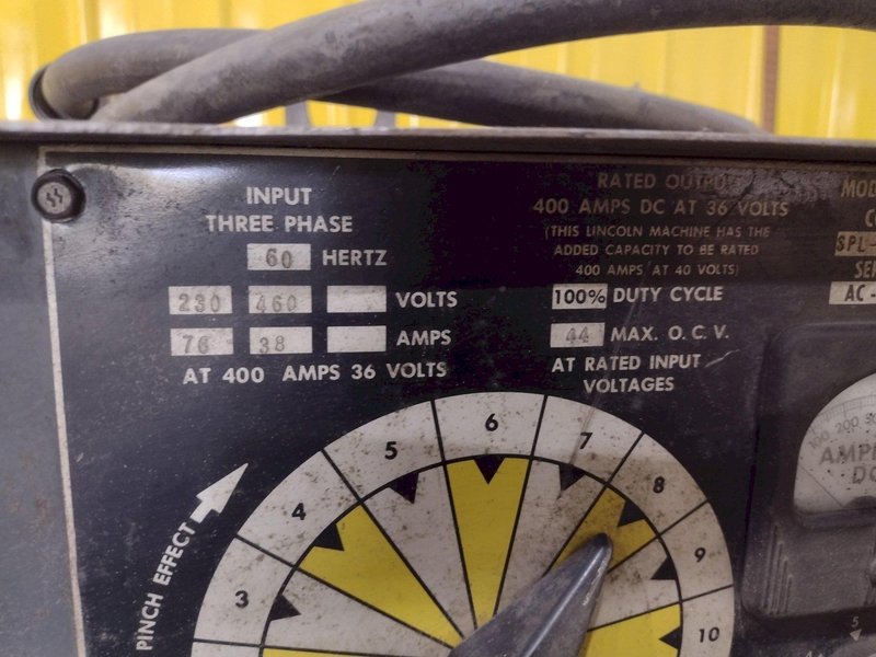 400 AMP LINCOLN MODEL #IDEALARC-DC-400  WELDER / WELDING POWER SOURCE: STOCK #18898