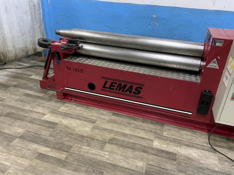 5' X 1/4" LEMAS TR‑160/5 HYDRAULIC 3 ROLL PLATE ROLLER: STOCK #81531