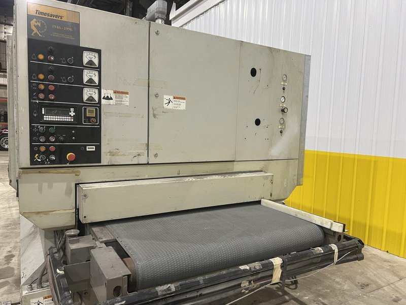 52"  X 40 HP TIMESAVER MODEL #252-301C 3 HEAD BELT GRINDER SANDER, 1997: STOCK #20032