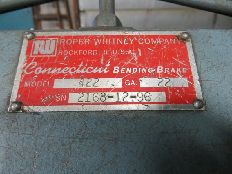 22 Ga. x 4 ft Roper Whitney Connecticut Bench Brake and 18" Lockformer Manual Cleatbender - Steel Stand made by previous Owner