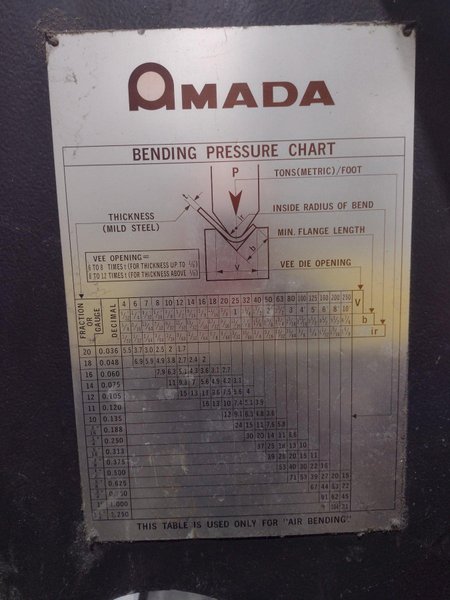 50 TON x 6' AMADA MODEL #RG50 HYDRAULIC PRESS BRAKE NC9-EX CONTROL, 1987: STOCK #19273