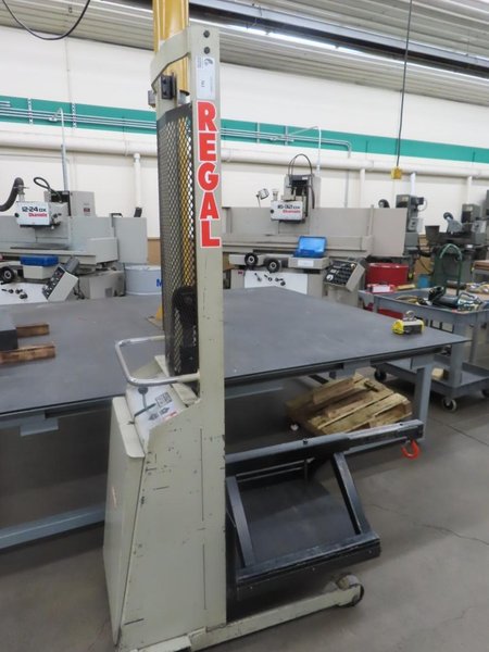 Regal Model RBP66 Electric Lift Table, 1000 LB CAP W Shop Made Hook Hoist- Auction Item