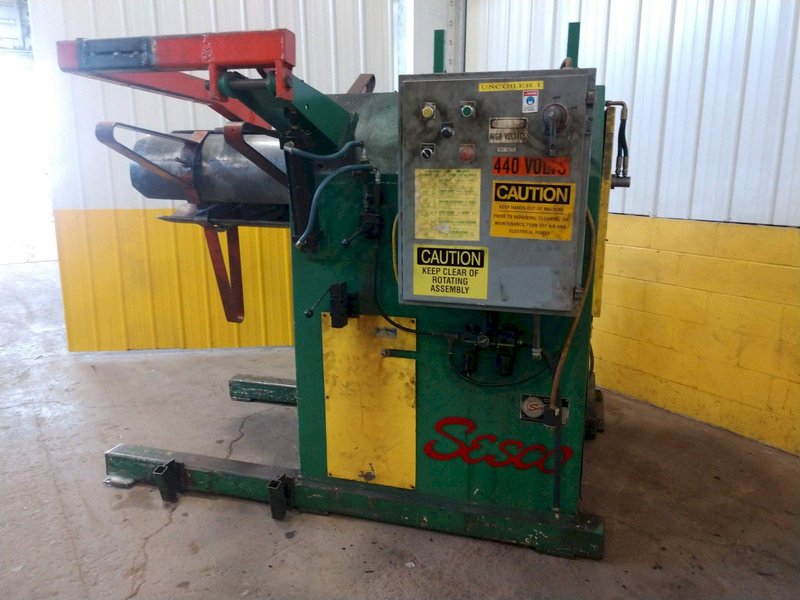 30,000 LB 15 TON X 36" SESCO MODEL #55-422 MOTORIZED UNCOILER COIL REEL: STOCK #14444