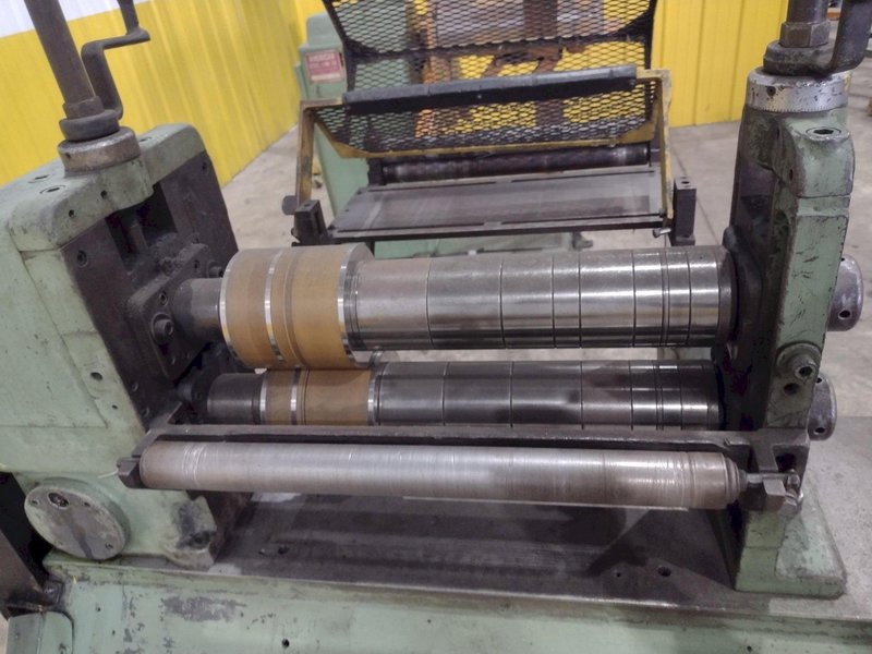 18" WIDE X 2,500 LBS YODER MODEL #M2 PULL THROUGH SLITTING LINE, INCLUDES UNCOILER, SLITTER &amp; RECOILER: STOCK #22471