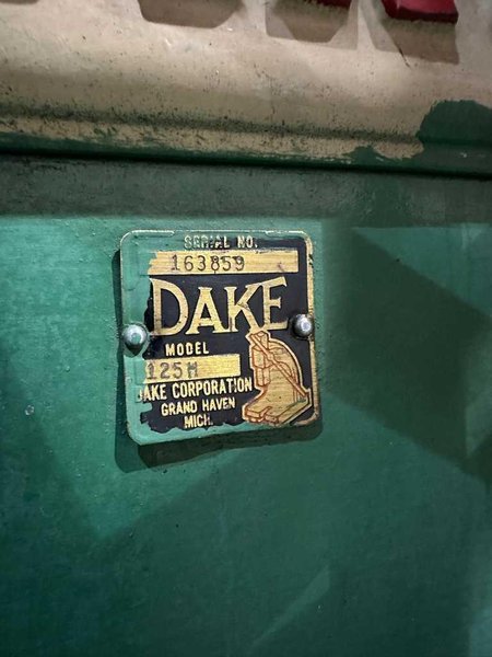 125 Ton Dake Hydraulic Press STOCK#3560