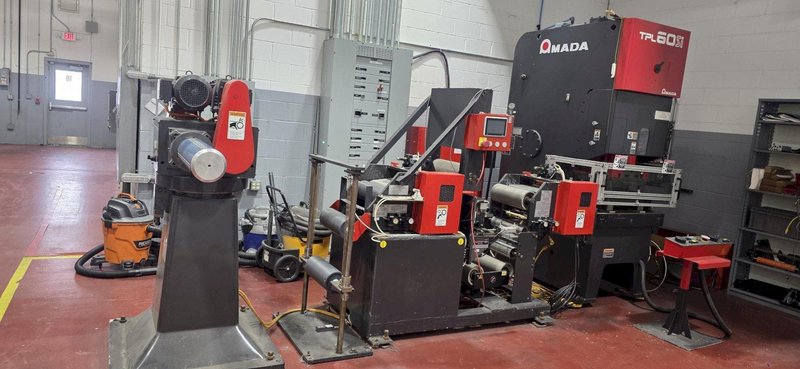 60 Ton Amada TPL60 SI Stamping Press, 2004 – Minster Uncoiler/Feeder