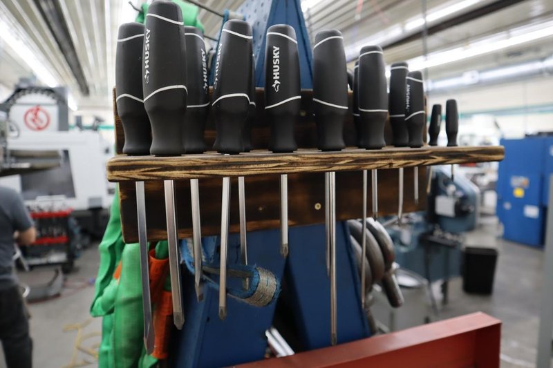 Portable Tool Rack with: Clamps, Hand Tools, Lifting Straps, Chains, Eye-Bolts, Hooks- Auction Item