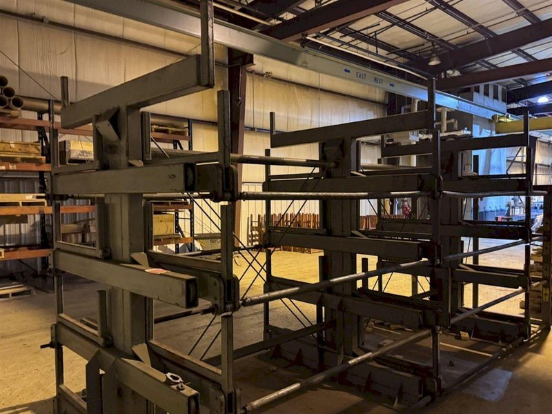 STEEL STORAGE SYSTEM 4T-3G-30X12R-20' RETRACTABLE ARM STOCK RACK. STOCK # 1109925