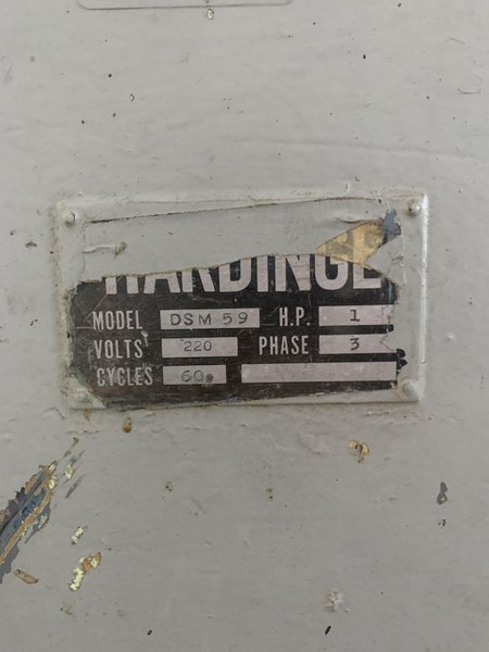 6" X 18" HARDINGE MODEL DSM59 SHOP LATHE. STOCK # 0746623.