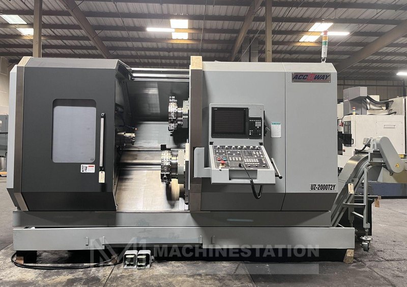 Accuway UZ-2000T2Y CNC Lathe – Y Axis Twin Spindle Twin Turret