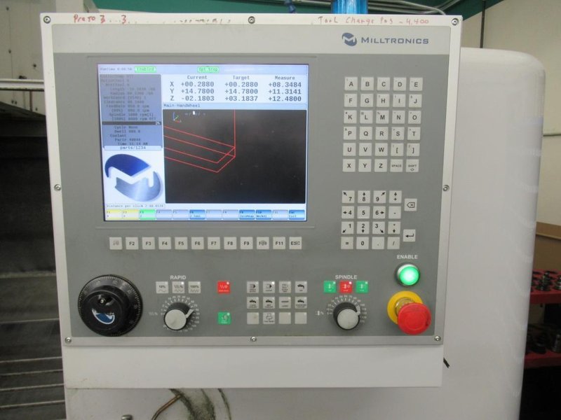 Milltronics VM24 Series D CNC Vertical Machining Center, 8200B CNC Control, 20 ATC, RJH, - Auction Item