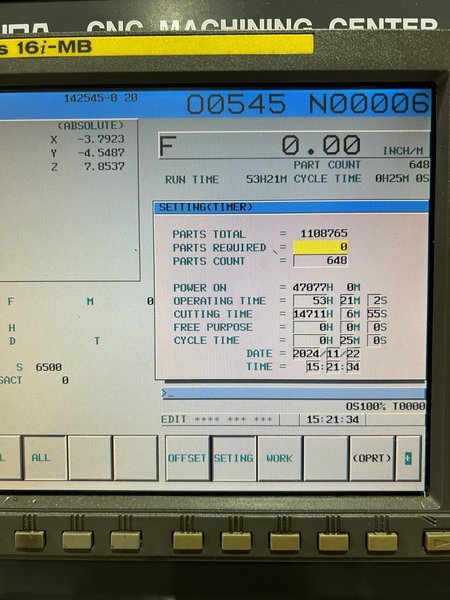 Kitamura 2XiF Spark Changer VMC, 2004 – TSC, 15K RPM Spindle, 2 Available