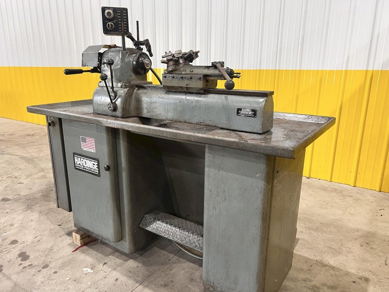 9" X 28" HARDINGE MODEL #DV-59/DSM-59 SECOND OPERATION TURRET ENGINE LATHE: STOCK #21133