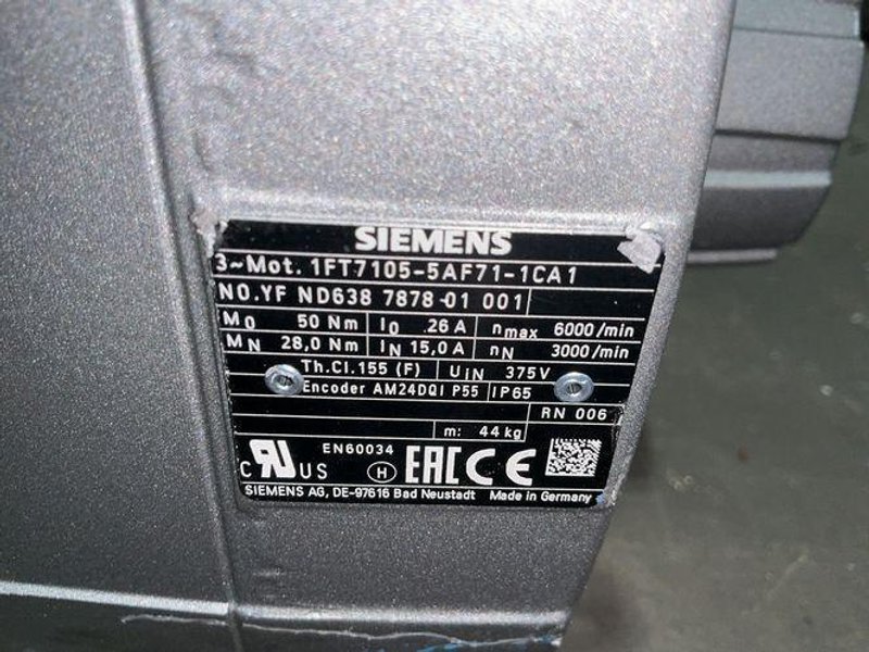 Siemens  Servo Motor  - 1ft7105-5af71-1ca1