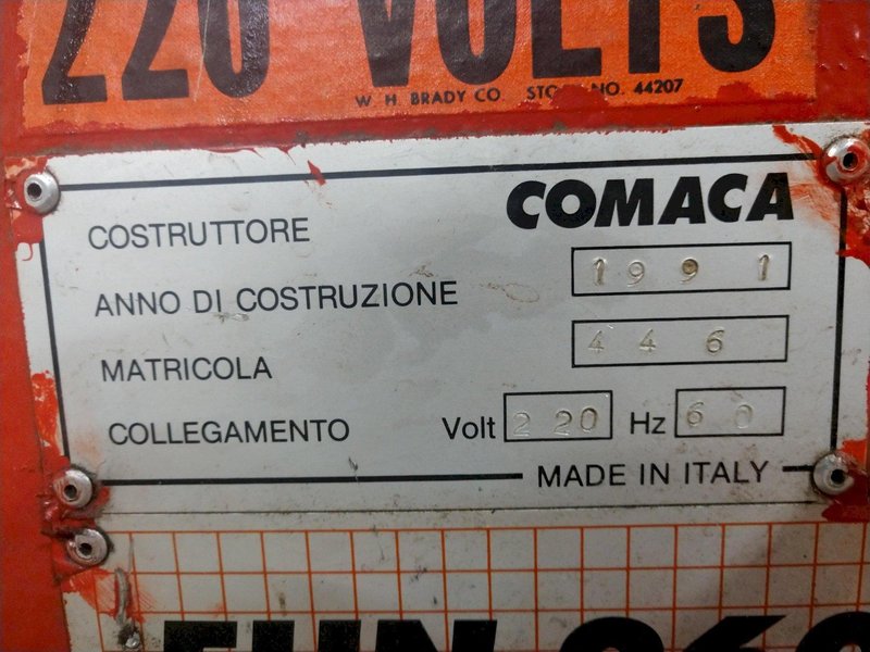 10" X 10" X 1/8" COMACA MODEL EHN-260 UNIPUNCH HYDRAULIC NOTCHER: STOCK 12983