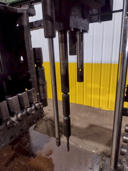 9 SPINDLE PEDDINGHAUS MODEL #BDL-1250/9 I-BEAM DRILL/DRILLING LINE: STOCK #19128