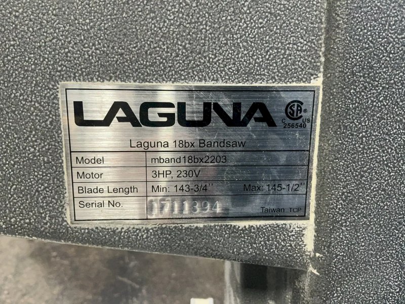 Laguna 18" 18bx Vertical Band Saw - Mband18bx2203